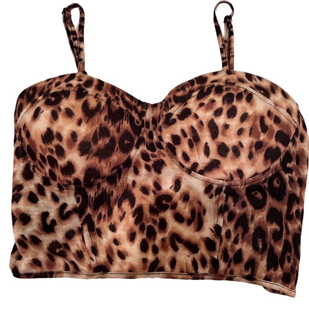 Camisole, Bustier in Leopard , size small.Lace & padded bra. Material Girl brand